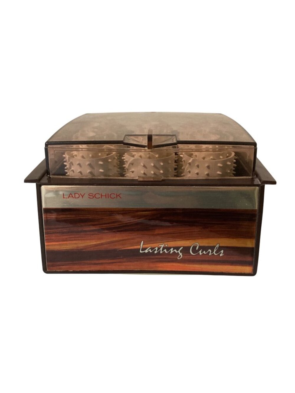 Lady Schick Lasting Curls Vintage Hair Setter With Rollers Brown And Beige